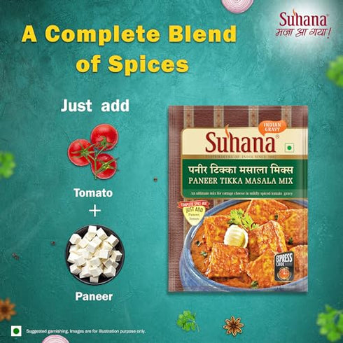 Suhana 25g Pack 6 Paneer Tikka Masala Pouch | Spice Mix | Easy to Cook |