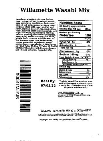 (14 oz) Oregon Farm Fresh Snacks Wasabi Peas & Rice Crackers Mix - Locally Sourced and Freshly Made Asian Snacks
