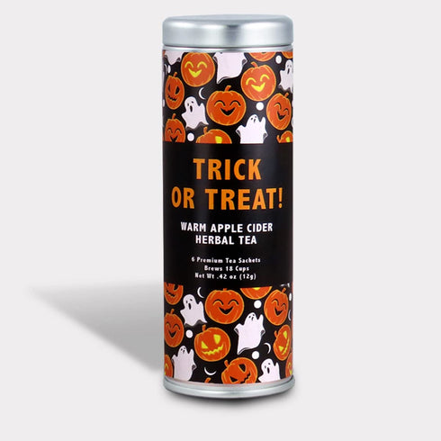 Sets Trick or Treat Gift Basket for Halloween by La Tea Dah, Warm Apple Cider Tea, Pumpkin Spice Breakfast Tea, and Two