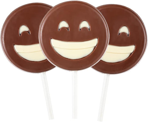 No Whey! Foods Smiley Face Chocolate Lollipop Collection (3 Lollipops) | Allergy