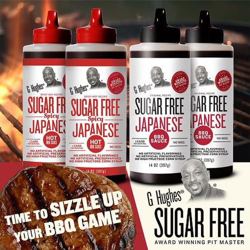 14 Oz, 2 2 (Pack 4) G Hughes Sugar Free Japanese BBQ Sauce Bundle - Japanese Barbecue Sauce, Gluten Free, Gourmet Asian