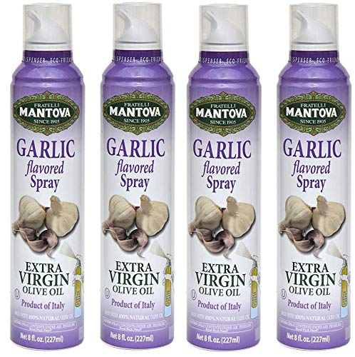 Mantova Extra Virgin Olive Oil Spray Garlic Flavored 8 oz. Spray Bottle