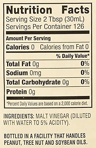 Acclaim 128 (1 5% English Malt Vinegar, All Natural, Ounces Gallon) - Acidity