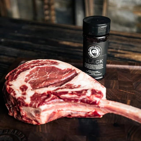Bearded Butchers Black Blend Seasoning, 5.5 oz Shaker, Coffee & Molasses Flavor for Steaks, Gluten-Free