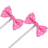 Bowknot Cupcake Topper, 20 PCS Deep Rose with Dots for Children's Birthday Baby Shower Party