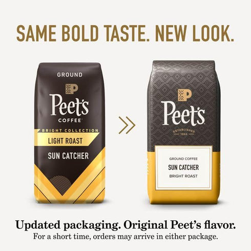 10.5 (Pack 3) Peet's Coffee, Light Roast Ground Coffee - Sun Catcher Blend Ounce Bag