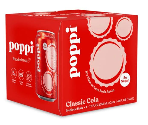 KD Chocolates Popi Classic Cola Prebiotic Soda - 12 fl oz 4 Can
