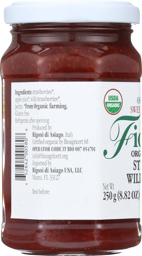 Fiordifrutta 8.82 Oz (3 Pack) Organic Strawberry Fruit Spread by