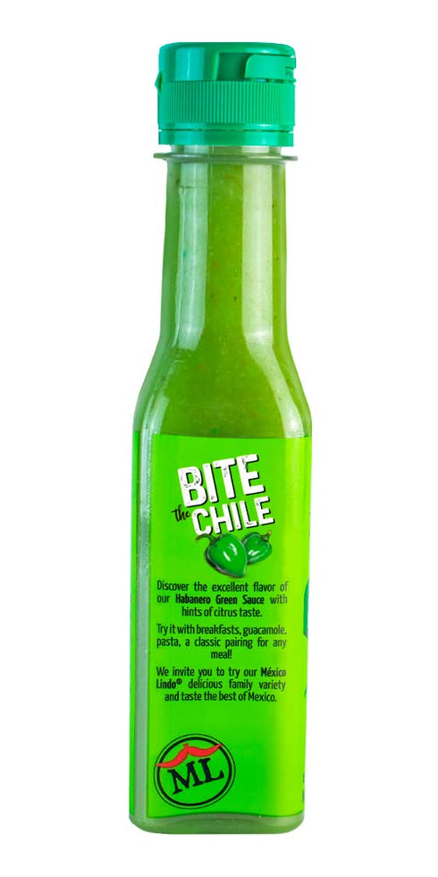 Mexico Lindo Green Habanero Hot Sauce | Real Green Habanero Chili Pepper | 5 Fl Oz Bottle (Pack of 1)
