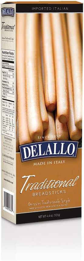DeLallo Traditional Breadsticks, 4.4-Ounce Packages (Pack of 12)