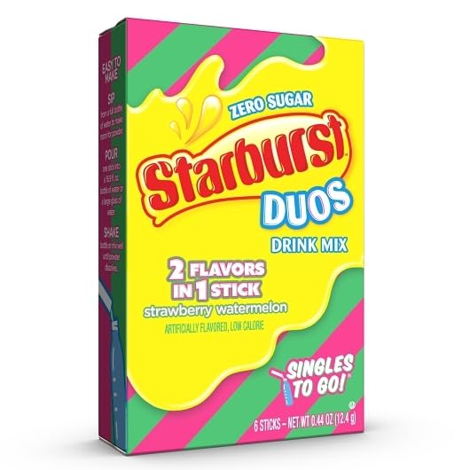 SINGLES TO GO! Starburst Duos Drink Mix Strawberry Watermelon - 36 Total