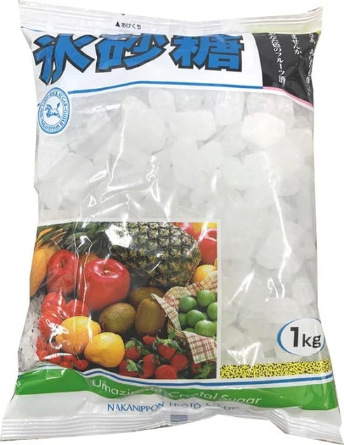 JP 1kg (2.2 lbs.) (Pack 1), Umazirushi Crystal Sugar Rocks of Nakanippon Hyoto, Japanese Korizato Crystal Rock Sugar