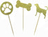 Morndew 24 PCS Gold Glitter Dog Palm and Bone Cupcake Toppers for Baby Shower, Birthday Party & Wedding Decorations