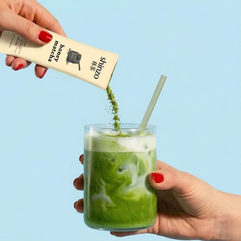 10 Shinzo - Honey Matcha | Premium Flavored Japanese Matcha | Single Serve for Maximum Freshness - Pouches