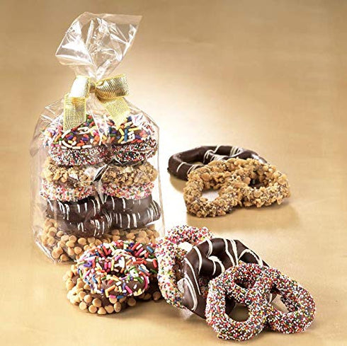 1892, Asher's Chocolates, Chocolate Covered Pretzels Gift Basket, Holiday Assortment of Candy, Small Batches of Kosher