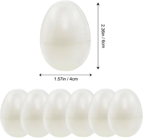 ONEINHE 24 2.36" Pcs White Plastic Easter Eggs, Fillable Surprise Egg for Easter Egg Hunt, Basket Stuffers