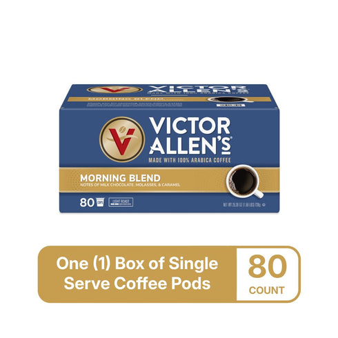 80 Count, Victor Allen's Coffee Morning Blend, Light Roast, Single Serve Coffee Pods for Keurig K-Cup Brewers