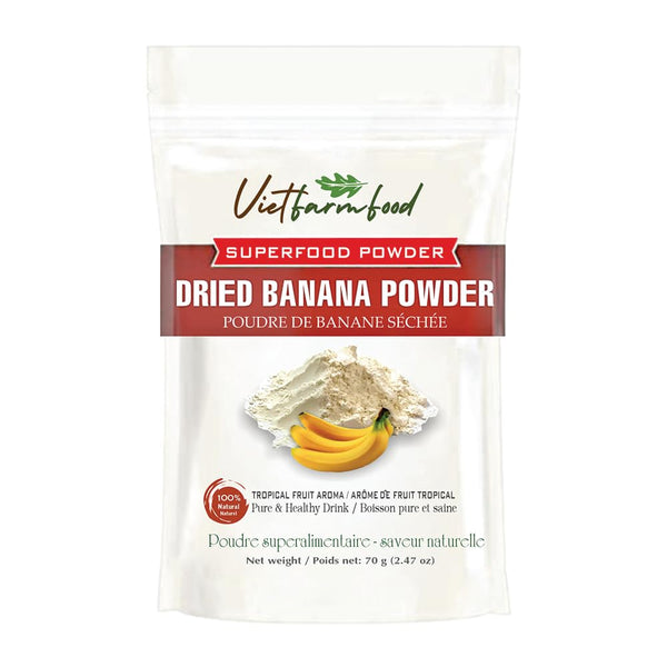 BANANA POWDER 2.47 oz (70g) VIETFARMFOOD: Pure freeze-dried fruit powder, made from