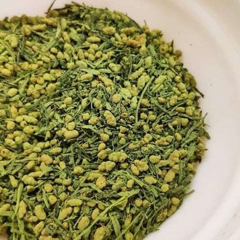 One With Tea Organic Japanese Genmaicha with Matcha Green Tea Loose Leaf Premium Whole Leaf Sencha with Roasted Brown