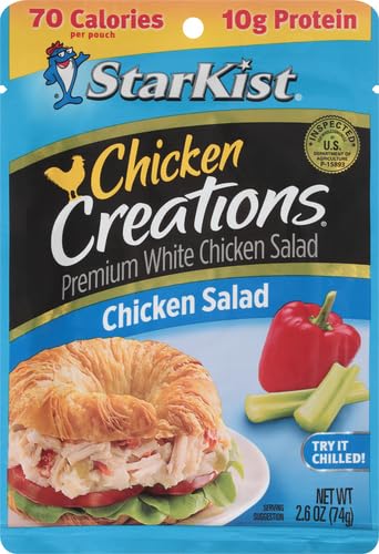 (2.6 oz) (Pack 4) StarKist Chicken Creations Chicken Salad Pouch Fully Cooked High Protein White Meat, Gluten Free, Soy
