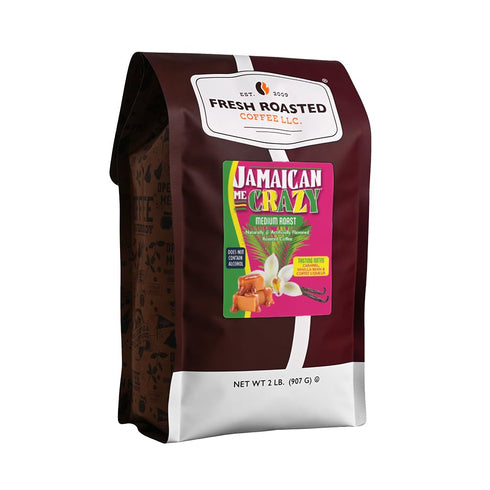 Fresh Roasted Coffee, Jamaican Me Crazy Flavored Coffee, 2 lb (32 oz),