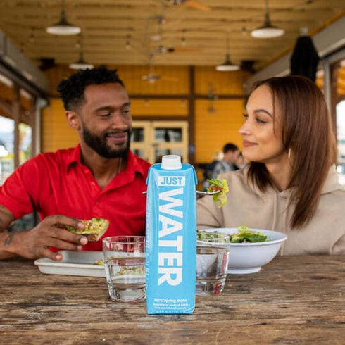 100% 8.0 1L 33.8 Oz (Pack 6) JUST Water - Spring Water, Naturally Alkaline, pH - Plant-Based, BPA Free, Sustainable