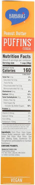 4 Pack Barbara's Bakery Peanut Butter Puffins Cereal