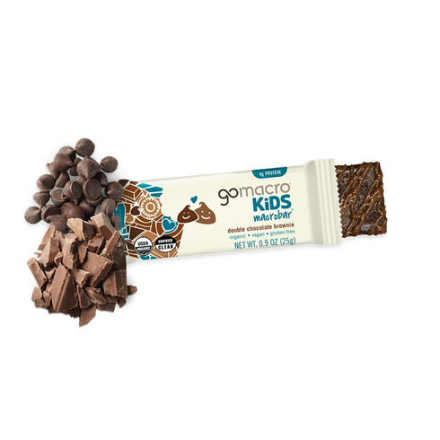 GoMacro Kids MacroBar Organic Vegan Snack Bars, Double Chocolate Brownie, 0.90 Ounce Bars, 7 Count