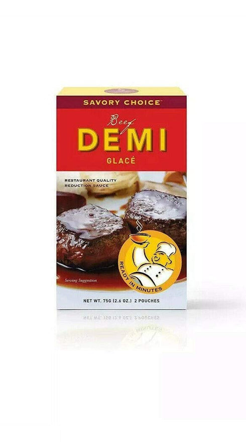Savory Choice Beef Demi Glace Reduction Sauce Packet, 75gr (Pack of 3)