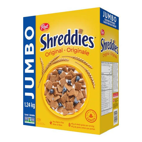 Post 1.24kg/43.73oz Jumbo Shreddies Cereal, (Imported from Canada)