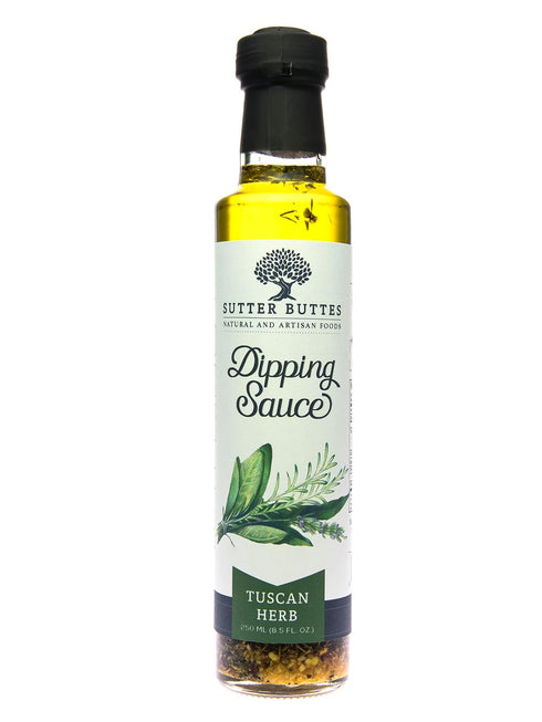Sutter Buttes Bread Dipping Oil Sauce, 8.5 Ounce Bottle, Fresh from California (Tuscan Herb)