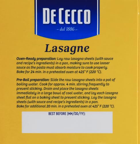 16 Oz (Pack 2) De Cecco Lasagne Pasta