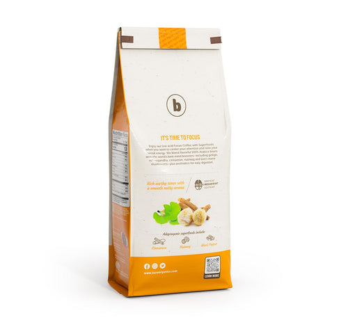 10 oz Focus Coffee with Superfoods - Organic Probiotic Mushroom Ground Bagged Coffee, Supports Healthy Focus
