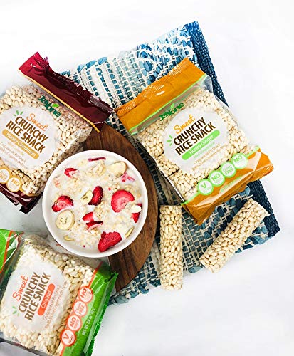 2.82 (Pack 6) Jayone Crunchy Rice Snack, Honey Cinnamon, Ounce