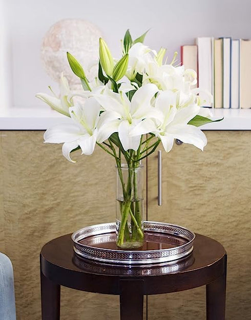 5 KaBloom - Tranquil Blooms Bouquet of Oriental White Lily - Fresh Flowers for Birthday, Valentine's & Mother's Day