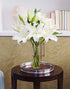 5 KaBloom - Serene Remembrance Bouquet of White Oriental Lily With Vase - Fresh Flowers for Birthday, Valentine's