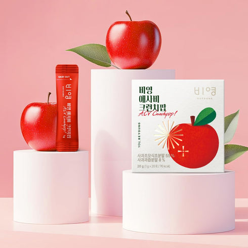 Packets (20 6.054 oz (20g) Dear Recipe Apple Cider Vinegar Crunchy Pop - Crunchy Apple Cider Vinegar Snack, Tangy Sweet
