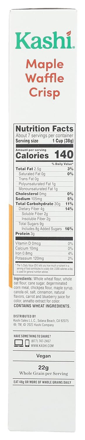 Generic 12.7 Oz Pack 3 Cold Breakfast Cereal - Maple Waffle Bites byKashi - USDA Organic - Non GMO - Whole Grains