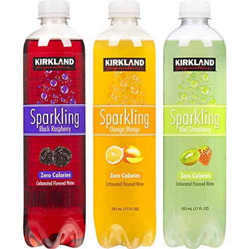 Pack 24 (17 oz.) Kirkland Signature Flavored Sparkling Water Variety Club - ct.