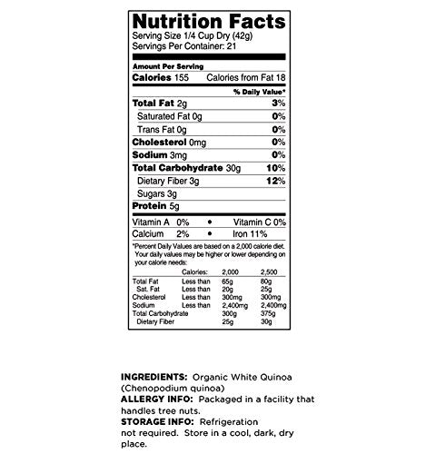 2 Lbs Terrasoul Superfoods Organic White Quinoa, - Pre-washed | Gluten-free | Plant Protein
