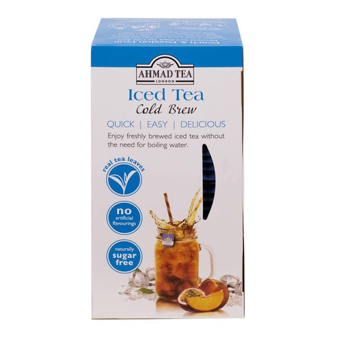 20 (Pack 1) Ahmad Tea Black Tea, Cold Brew Peach and Passion Fruit Teabags, Iced Tea, ct of - Caffeinated