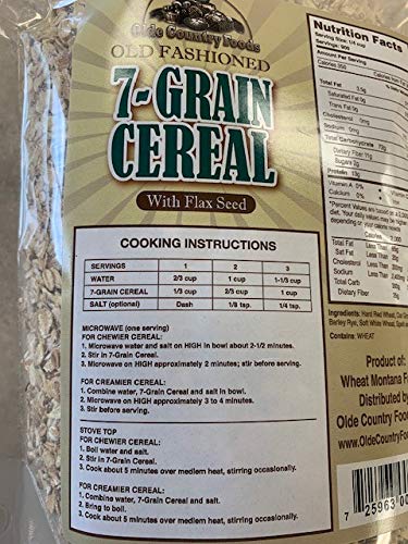 Olde Country Foods 7 6 (2x3 Old Fashioned Grain Cereal with Flax Seed Pounds Pound) by Wheat Montana. Non GMO, Chemical
