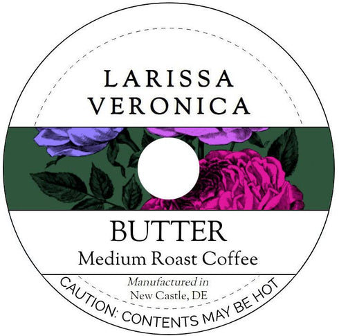 Larissa Veronica Butter Medium Roast Coffee (Single Serve K-Cup Pods) (Gourmet, Naturally Flavored, Whole