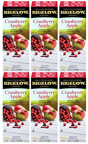 BigelowCranberry Apple Herbal Tea Bags 28-Count Boxes (Pack of 6) Cranberry Apple
