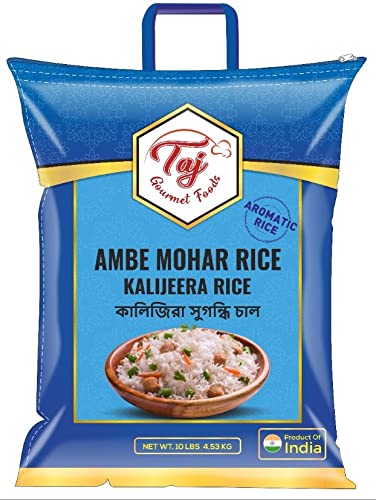 TAJ Gourmet Foods TAJ Ambemor Rice 10lbs (Ambemohar, Ambe Mohar, Amba Mor) Short Grained Rice