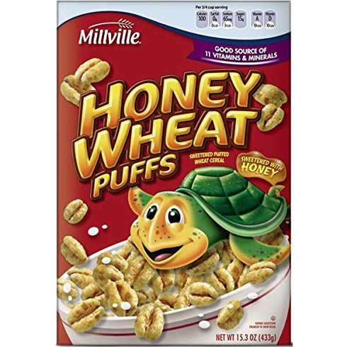 15.3 oz. Millville Whole Grain Sweetened Puffed Wheat Breakfast Cereal