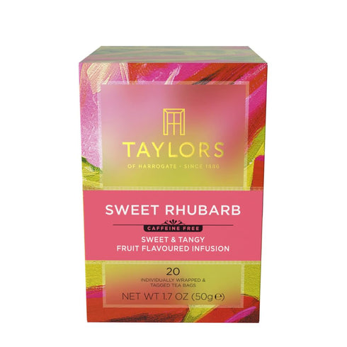 Taylors of Harrogate Sweet Rhubarb, Herbal Tea, Individually Wrapped Bags, 20 Count