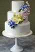 1 Count Sugar Blossom Cake Spray Gumpaste Flowers for Cake Decorating Soft Pink Cherry Blossoms with Green Leaves by