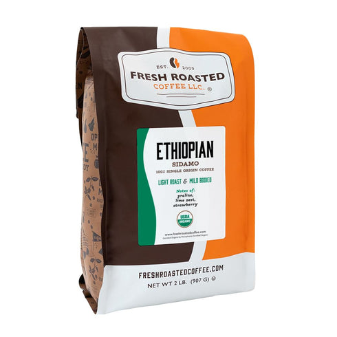 Fresh Roasted Coffee, Organic Ethiopian Sidamo | USDA, 100% Single Origin, Kosher