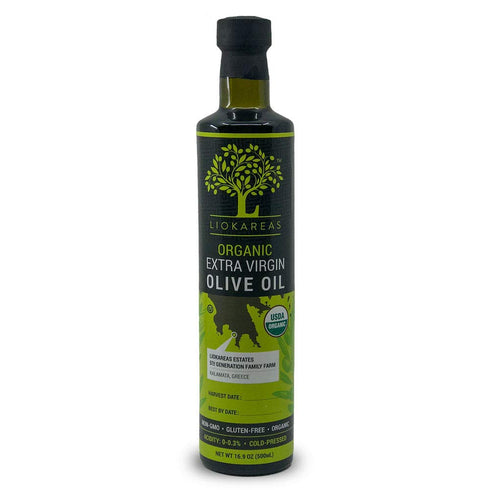 Organic Extra Virgin Olive Oil Premium Single-Source Greek EVOO with Cold-Pressed Koroneiki